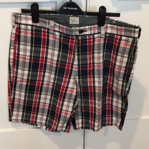 Blue, Red, and white plaid J. Crew Shorts